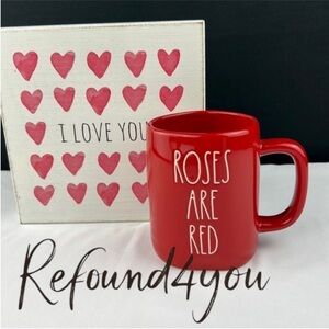 Rae Dunn - 3/$48 - ‘Roses are Red’ mug. NWT